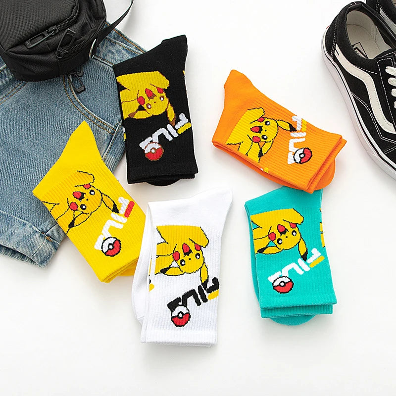 Bandai Pokemon cartoon socks men women Christmas Halloween Hip Hop Street Fashion Inspired Novelty Funny Casual Crew Socks