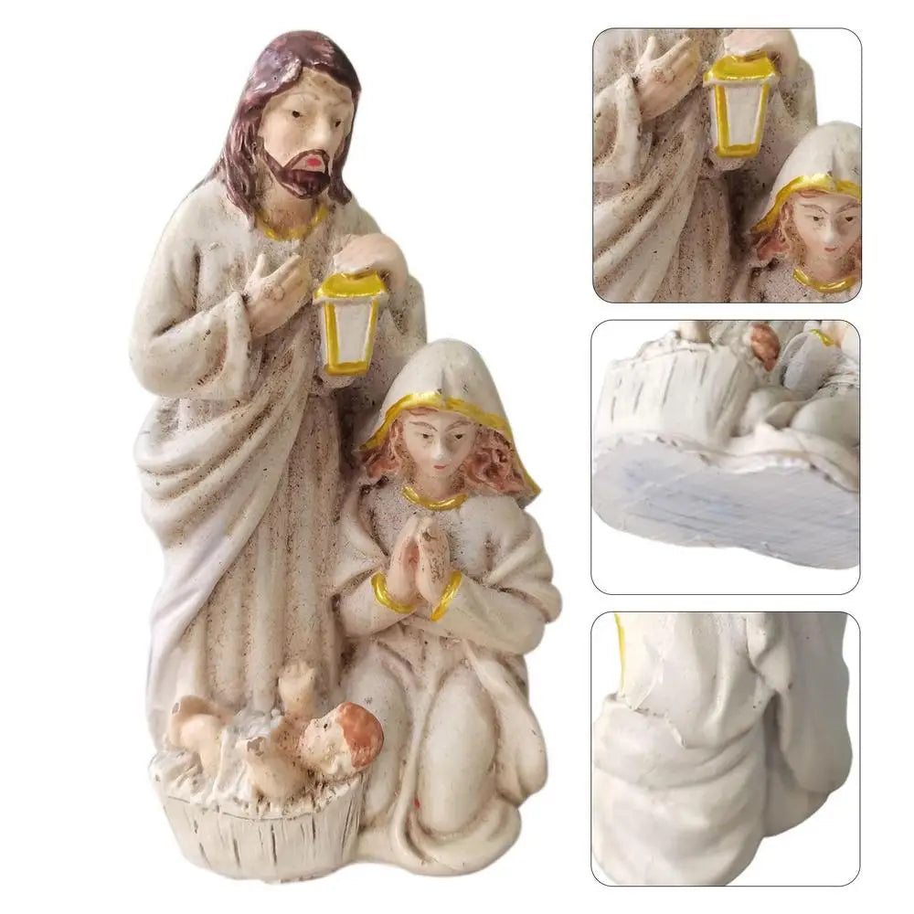 Christmas Holy Family Figurines Nativity Scene Figurine Resin Christmas Religious Art DecorThanksgiving Catholic Christmas Decor