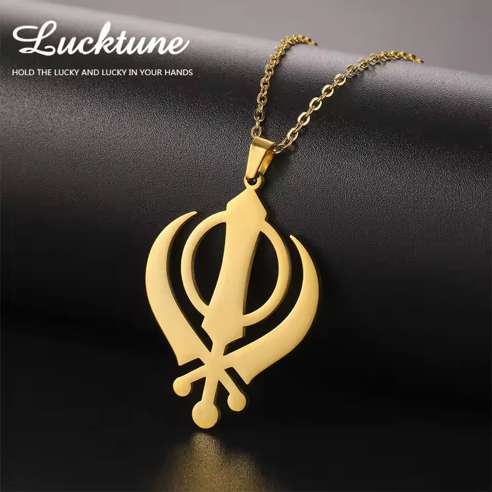Lucktune Khanda Sikh Faith Bracelet for Women Men Stainless Steel Vintage Indian Sword Lucky Bracelet Spiritual Jewelry Gift