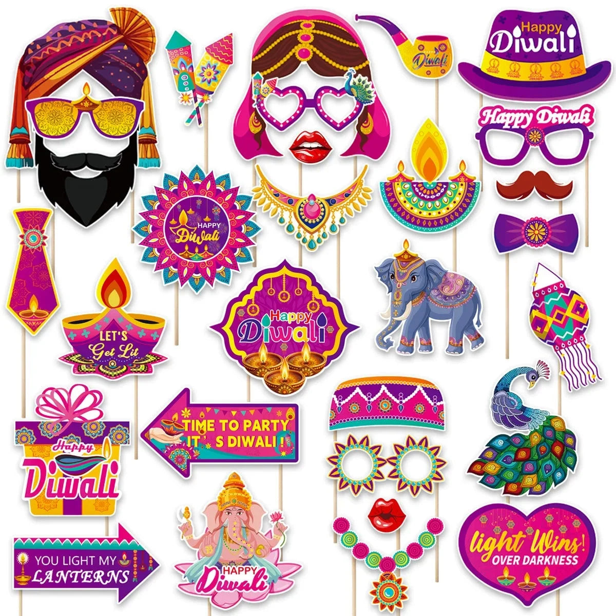 Happy Diwali Party Honey comb Table Decoration Diwali  Peacock Ornaments Happy Festival of Lights Party Decor