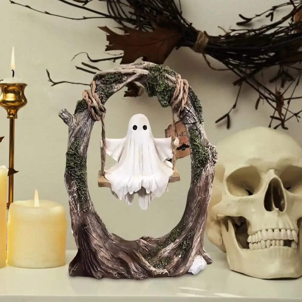 Halloween Themed Halloween Swing Ghost Ornament Handicraft Statue Spooky Ghosts Decor Model Collectible
