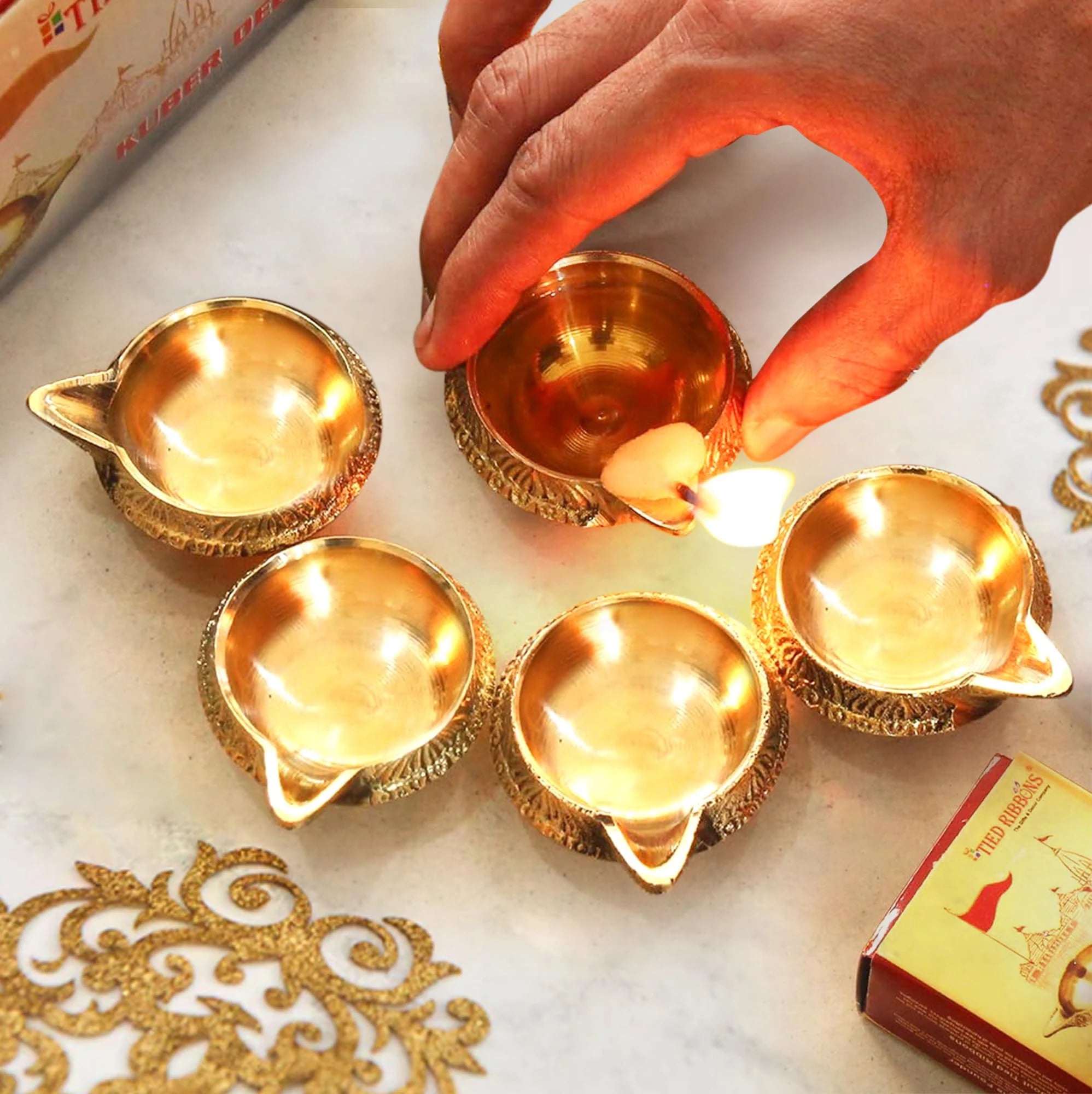 4-50Pcs Diwali Diya Lamp Brass Oil Lamp