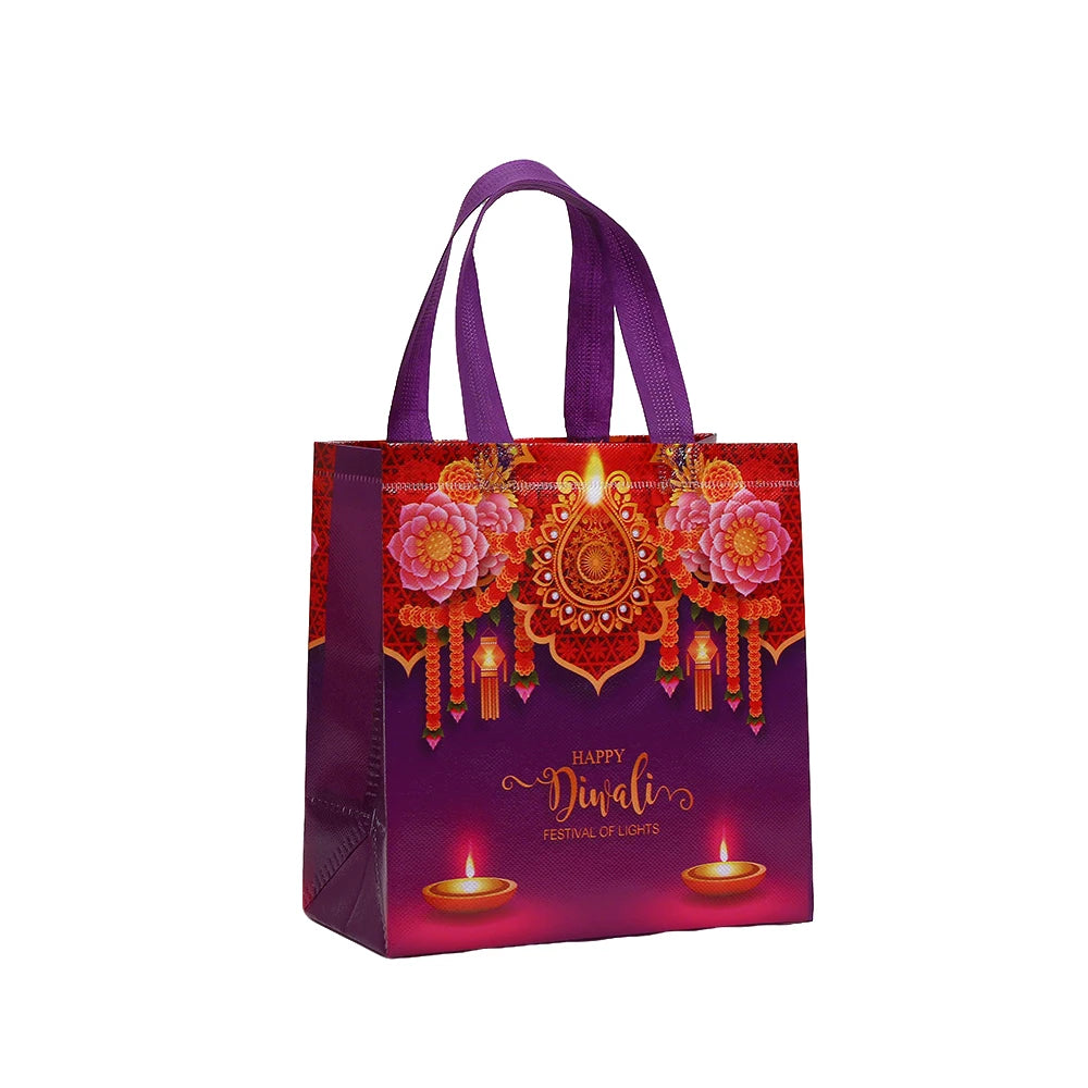 12Pcs Happy Diwali Theme Non-Woven Gift Packing Bag / Bag Decor