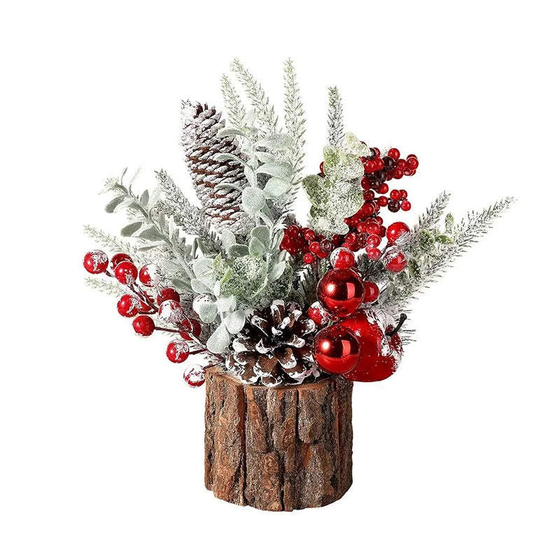 Christmas Tree Desktop decoration Holiday Ornaments Artificial Christmas Tree Red Berry For Christmas Decorations Festival gifts
