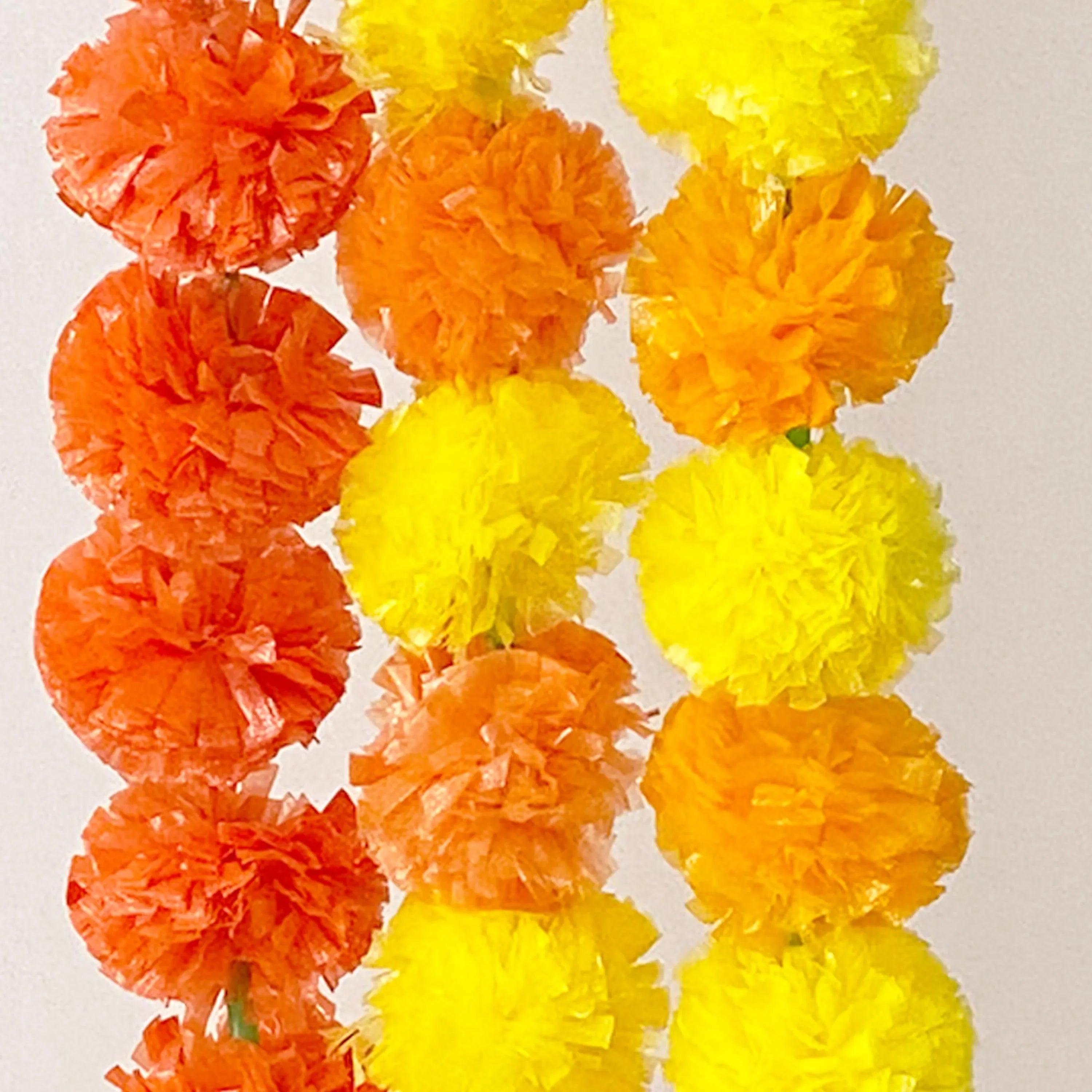 2 Pcs Marigold Flower Garland with бо Flowers for Diwali