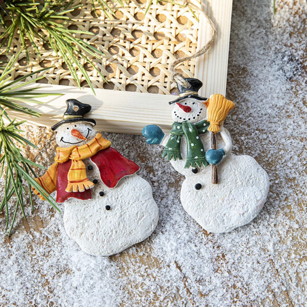 Christmas Resin Tree Decorations Santa Snowman Angel Pendant Ornament DIY Kids Toys Noel Navidad Kerst 2023