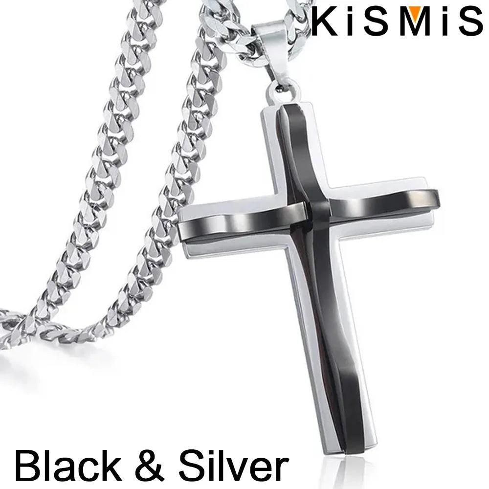 Men's Cross Pendant Necklace Fashion Hip-hop Jewelry Accessories Stylish Design Unique Gift for Him