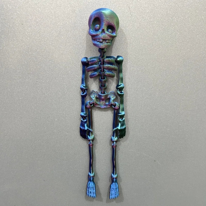 Poseable Skeleton Fridge Magnet Goth Human Skeletons Model with Movable Joints Funny Articulated Fridge Sticker Halloween Decor