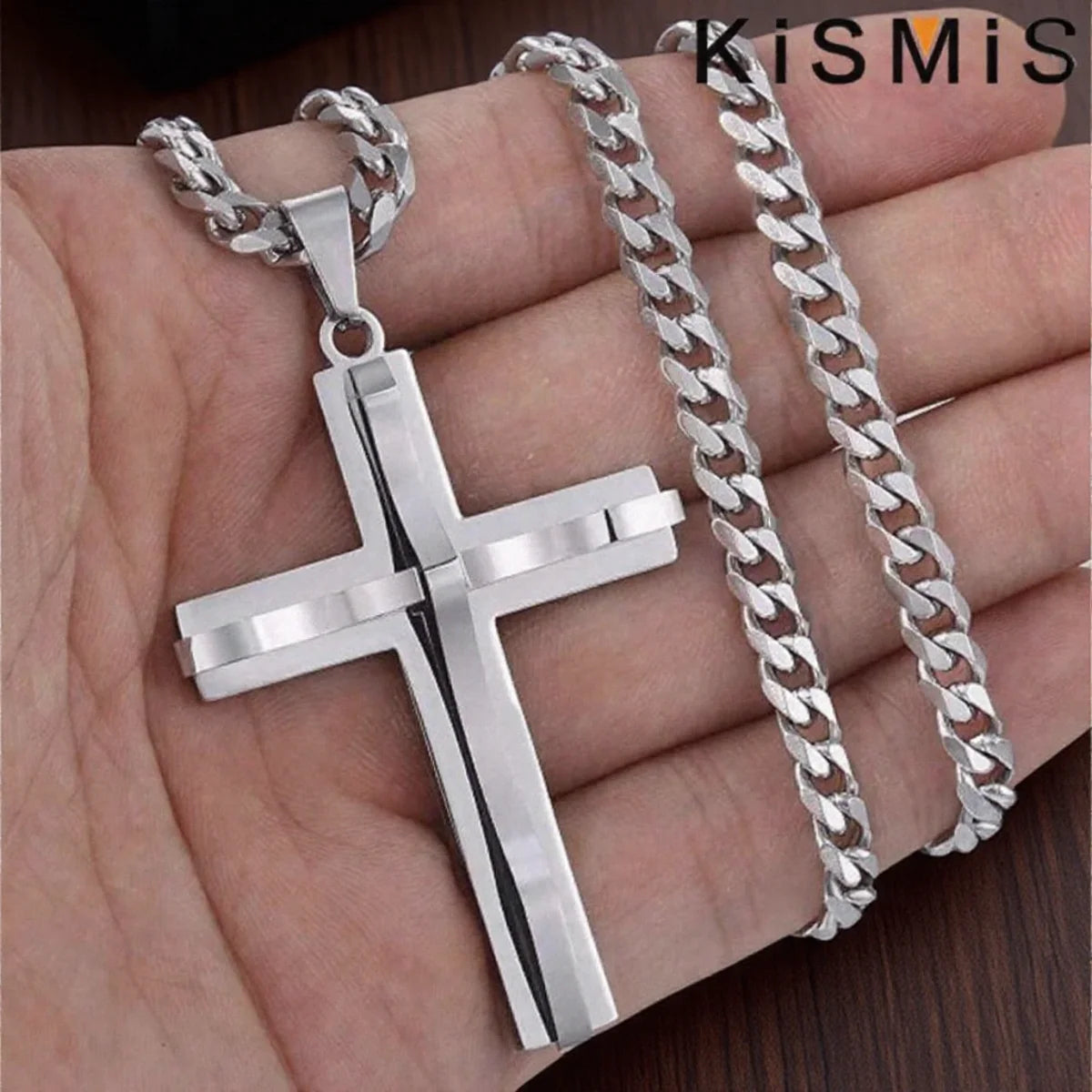 Men's Cross Pendant Necklace Fashion Hip-hop Jewelry Accessories Stylish Design Unique Gift for Him