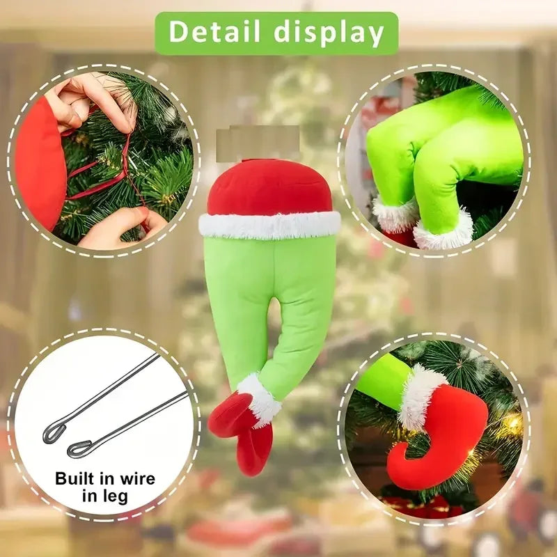 Christmas Tree Decoration Plush Door Decoration Santa Elf Legs Decoration Home Hanging Ornaments Children Gift Surprise Supplies