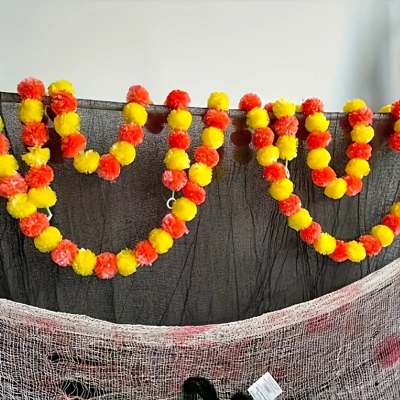 1pc Marigold Garland for Decoration Artificial Marigold Flower Diwali