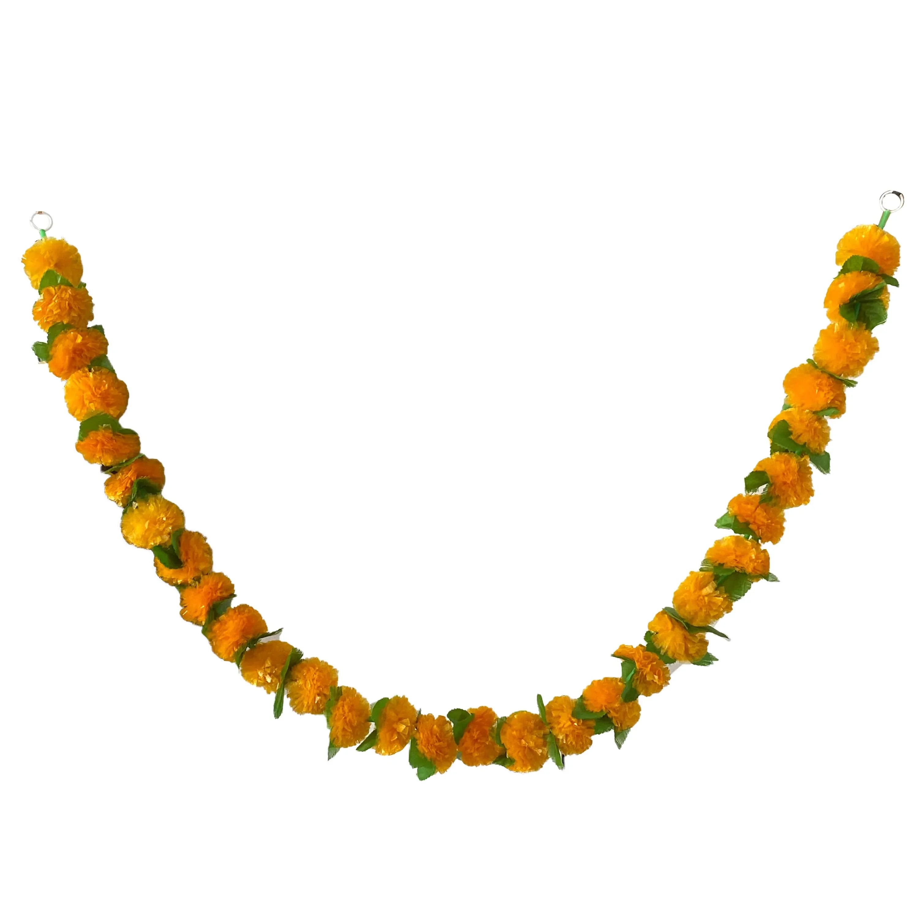 2 Pcs Marigold Flower Garland with бо Flowers for Diwali