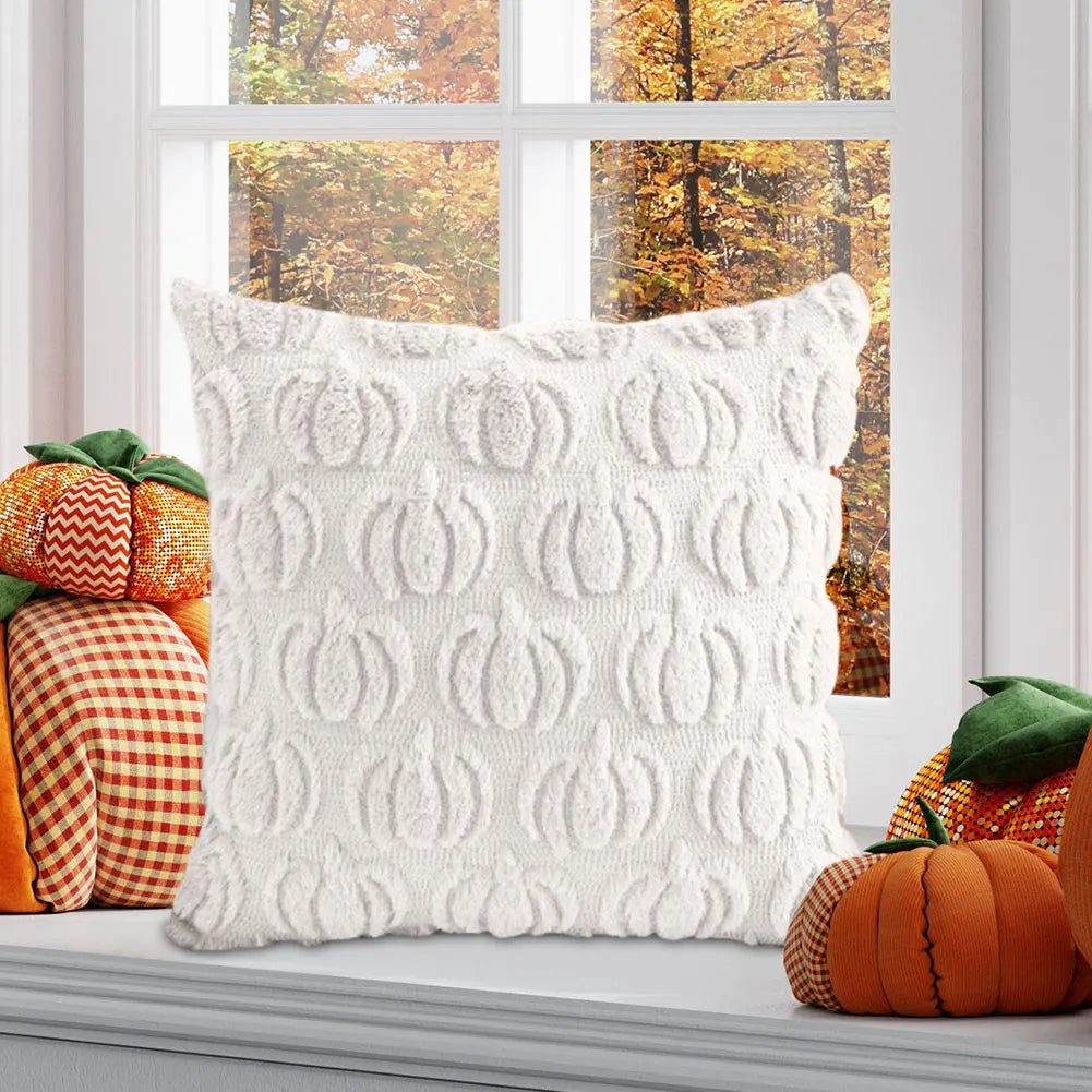 Halloween Linen Cushion Cover Trick or Treat Theme Pillowcase Cartoon Pumpkin Ghost Pillow Cover Halloween Party Home Decoration