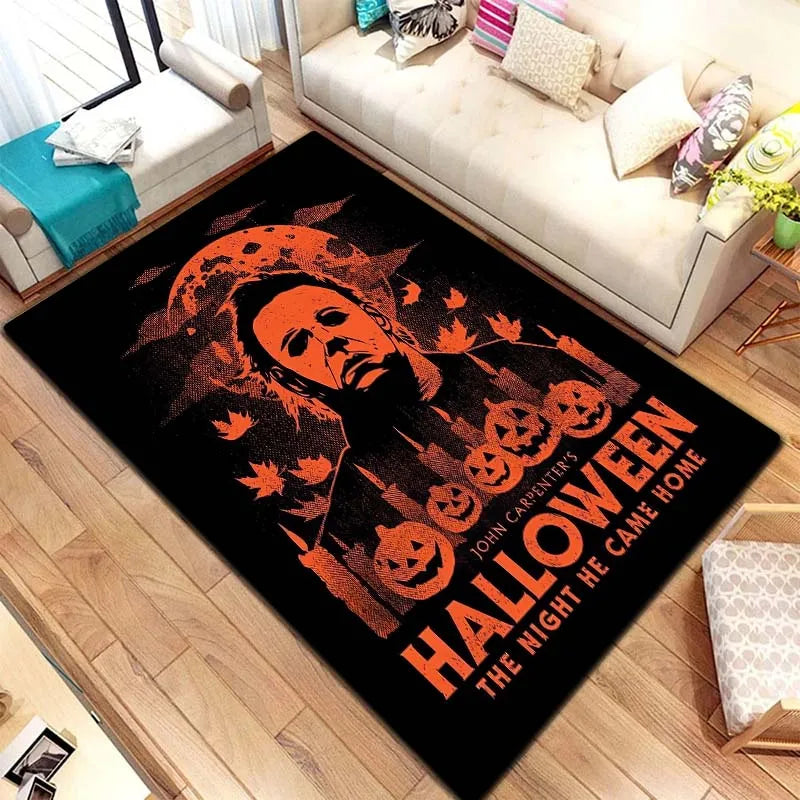 M-Michael Myers Horror Halloween Decorative Warmer Rug Home Living Room Bedroom Carpet Bathroom Kitchen Non Slip Carpet