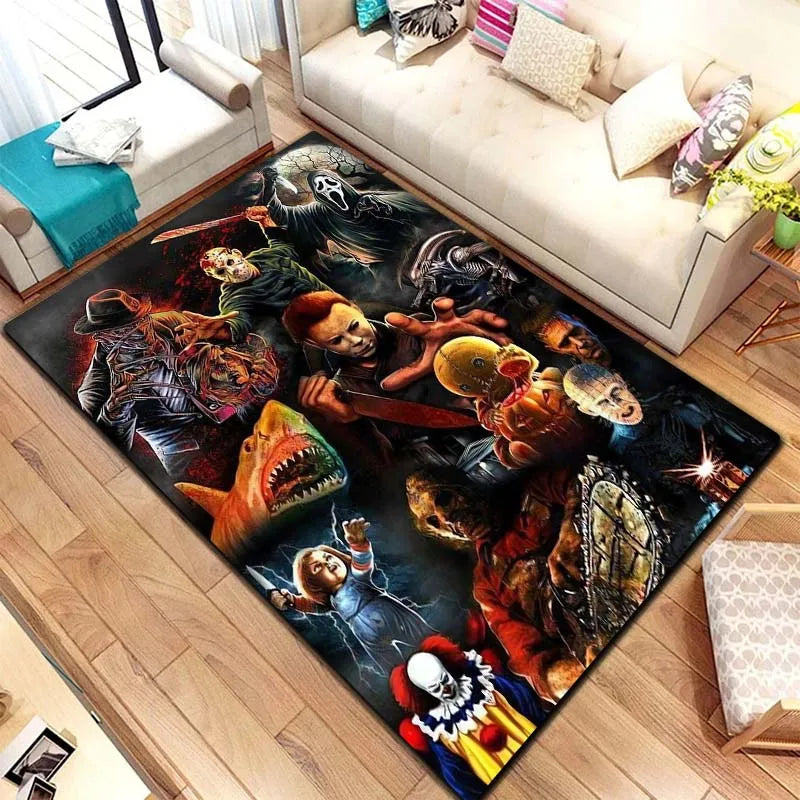 M-Michael Myers Horror Halloween Decorative Warmer Rug Home Living Room Bedroom Carpet Bathroom Kitchen Non Slip Carpet