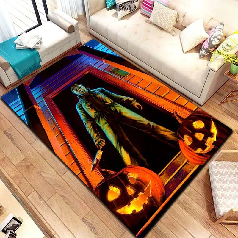 M-Michael Myers Horror Halloween Decorative Warmer Rug Home Living Room Bedroom Carpet Bathroom Kitchen Non Slip Carpet