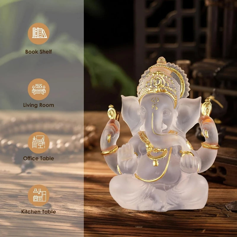 Divine Ganesha Statue God Decor Luxury Hindu Temple Art Altar Showpiece Gift for Blessings Meditation