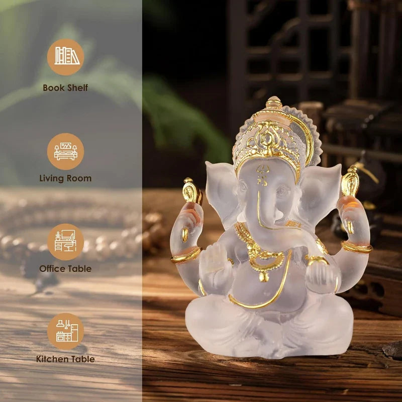 Divine Ganesha Statue God Decor Luxury Hindu Temple Art Altar Showpiece Gift for Blessings Meditation