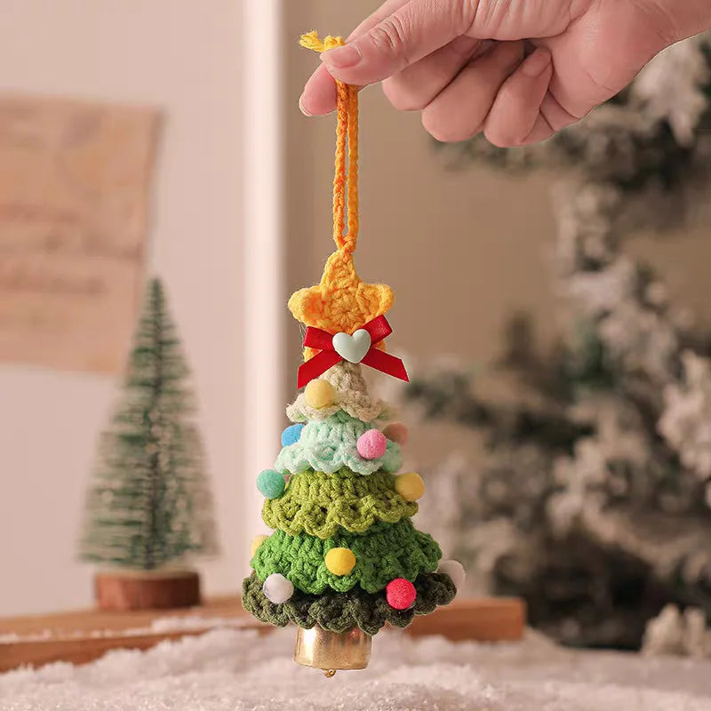 Christmas Tree Car Ornament Christmas Tree Knit Hand-knitted Gift Creative Ornament Home Decoration Christmas Gift Birthday Gift