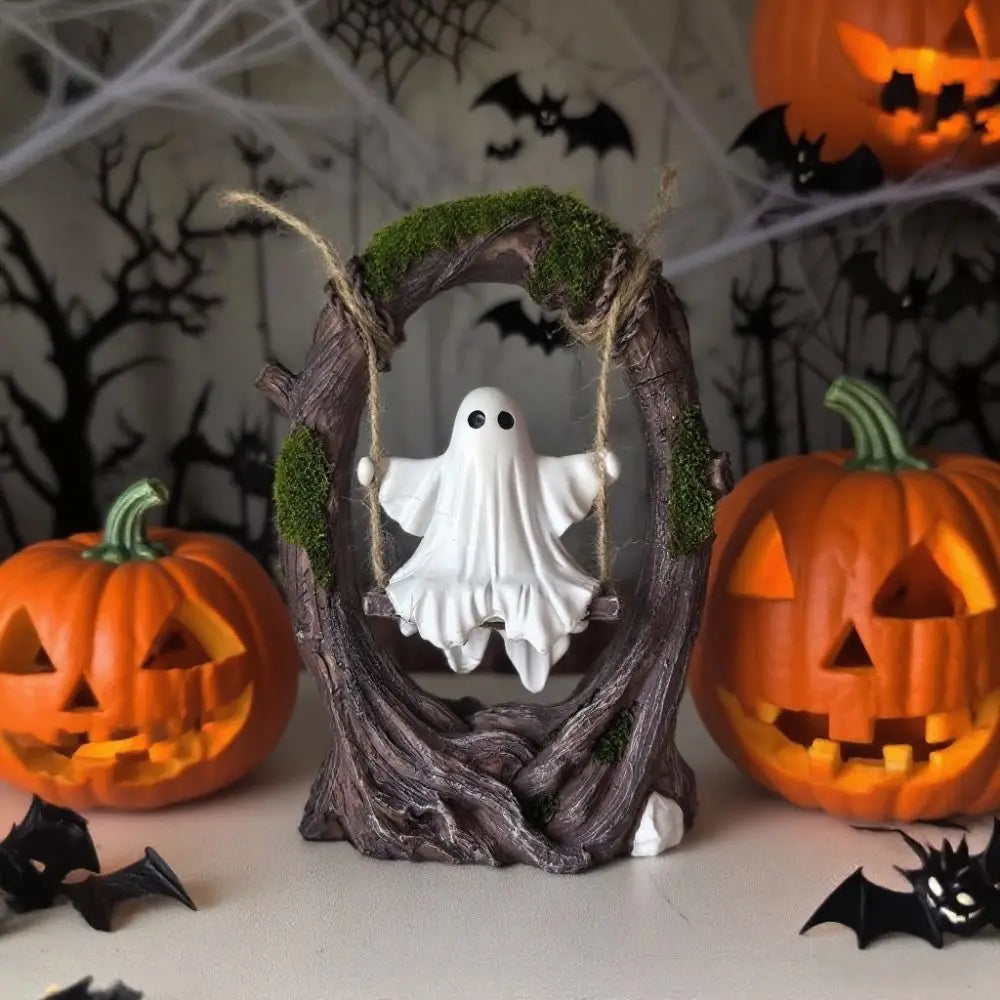 Halloween Themed Halloween Swing Ghost Ornament Handicraft Statue Spooky Ghosts Decor Model Collectible