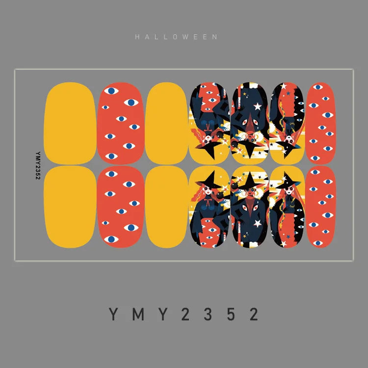 Baking Free Halloween Nail Stickers Full Sticker Fashion Nail Art Jewelry  Pumpkin Ghost Wholesale Applique Nail Sticker