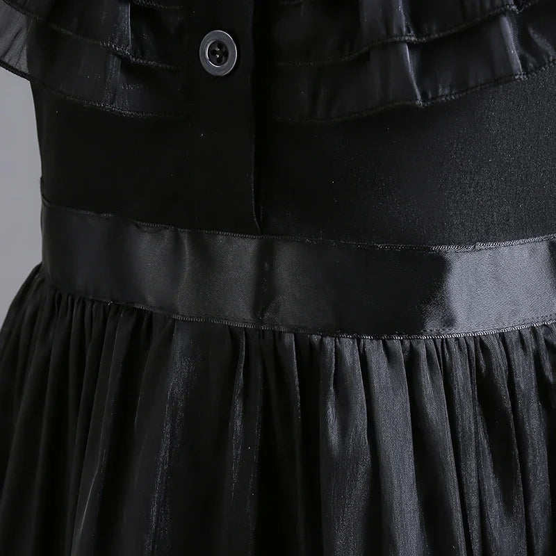 Children Wednesday Costume Girls Black Gothic Family Clothes Halloween Cosplay Costume for Kids Easter Carnival Fancy Dress Up