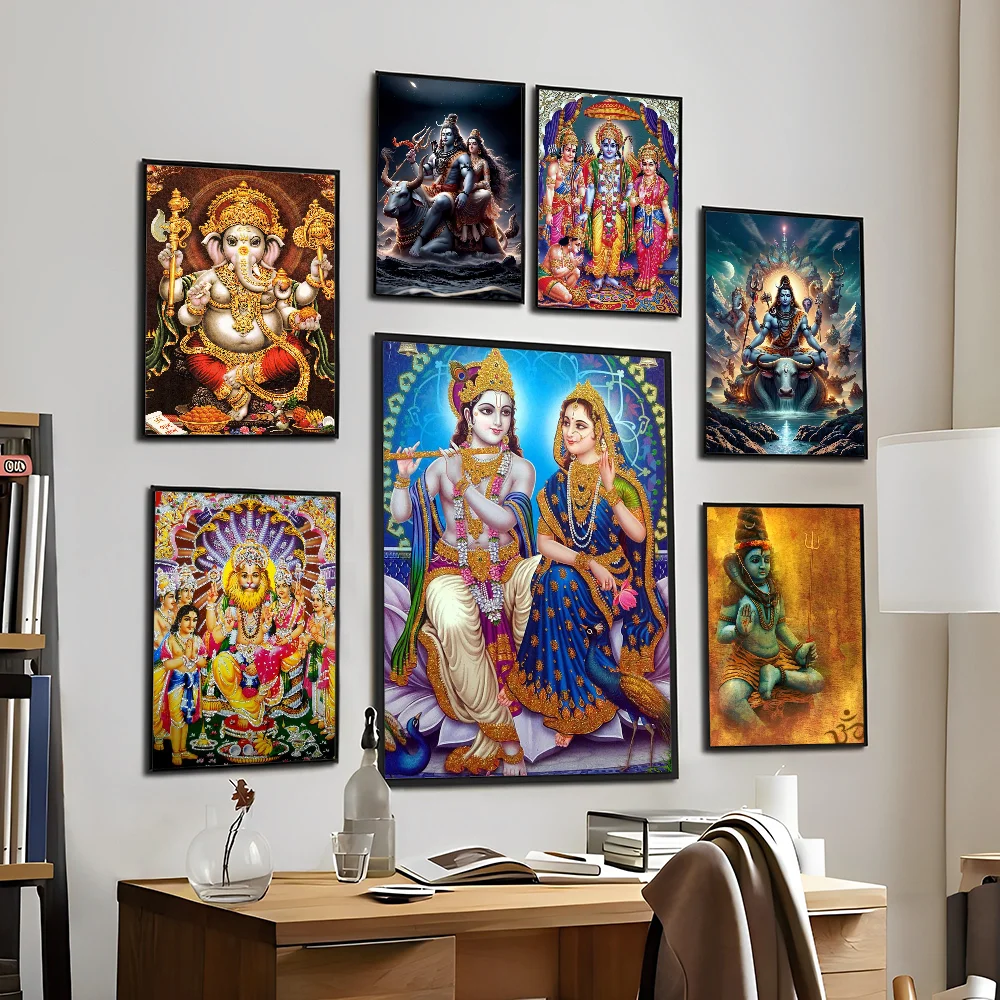 Hindu God Anime Posters Sticky Whitepaper Sticker Room Decor