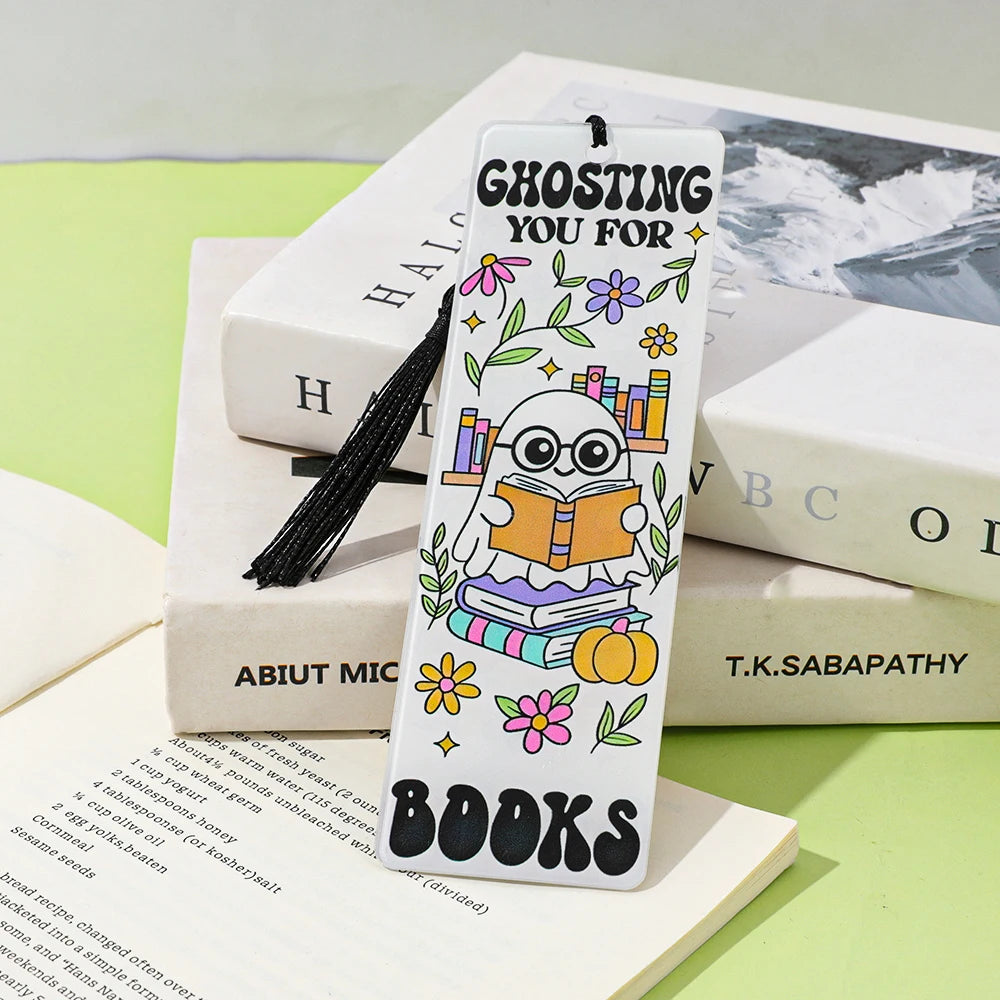Halloween Ghost & Skeleton Bookmarks Page Holder for Kids Teens Adults Great for Home Library Classroom Book Clubs Creative Gift