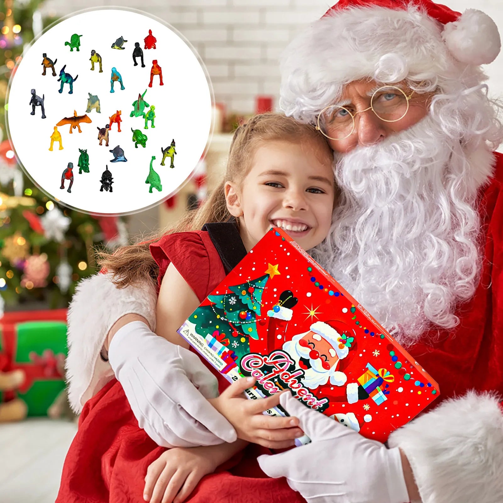 Christmas Countdown Calendar Toys For Kids  Advent Calendar include Toys 24 dinosaurs