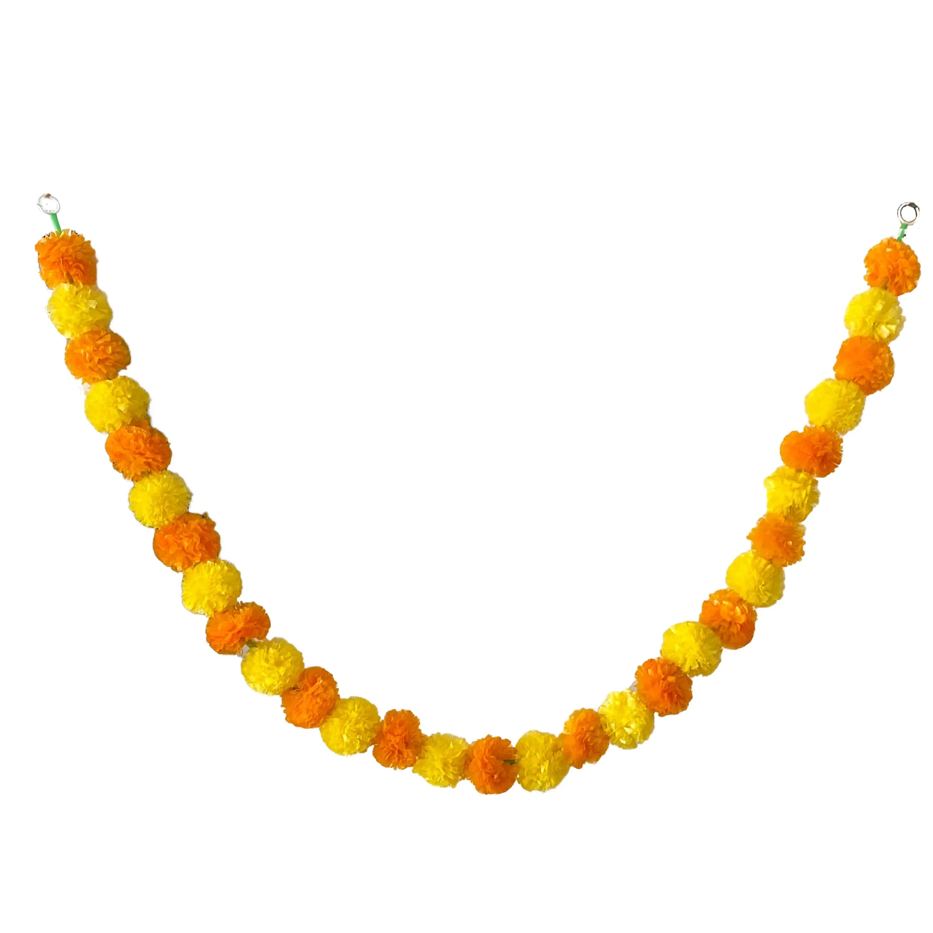 2 Pcs Marigold Flower Garland with бо Flowers for Diwali