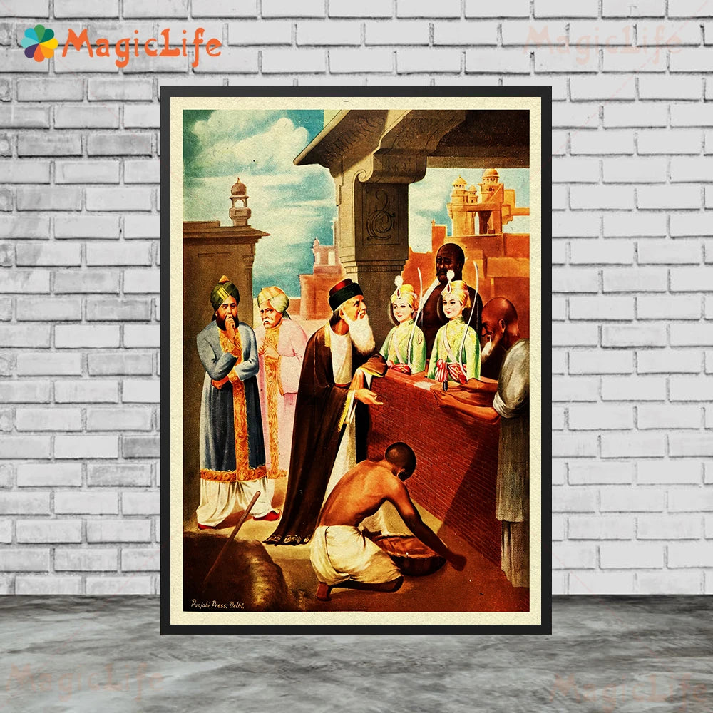 Sikhism Gurunanak Gulu Nanak Religion Posters Wall Pictures For Living Room Vintage Poster Wall Art Canvas Painting Unframed