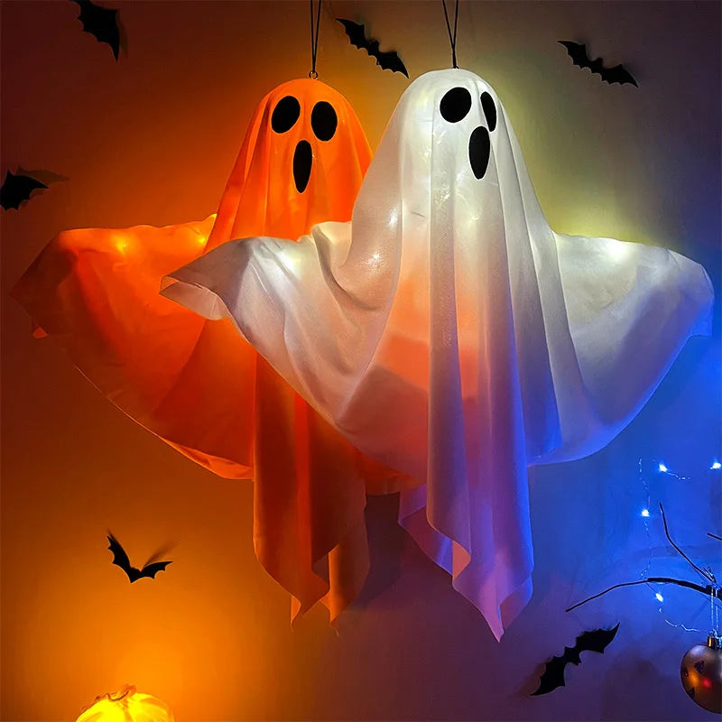 Halloween Ghost LED Light Hanging Ghost Home Decoration Outdoor Ghost House Bar Hanging Light Horror Prop Party Decoration