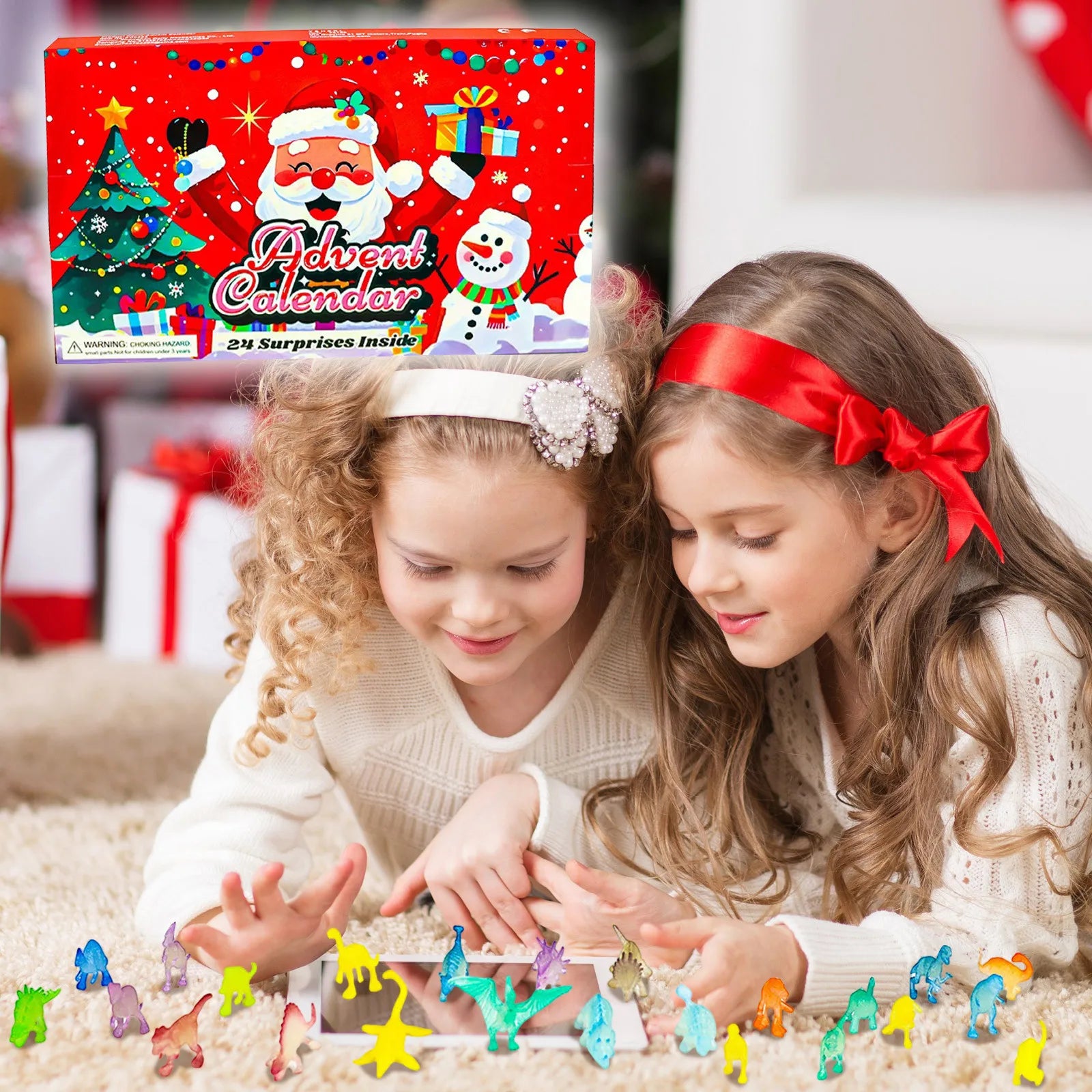 Christmas Countdown Calendar Toys For Kids  Advent Calendar include Toys 24 dinosaurs