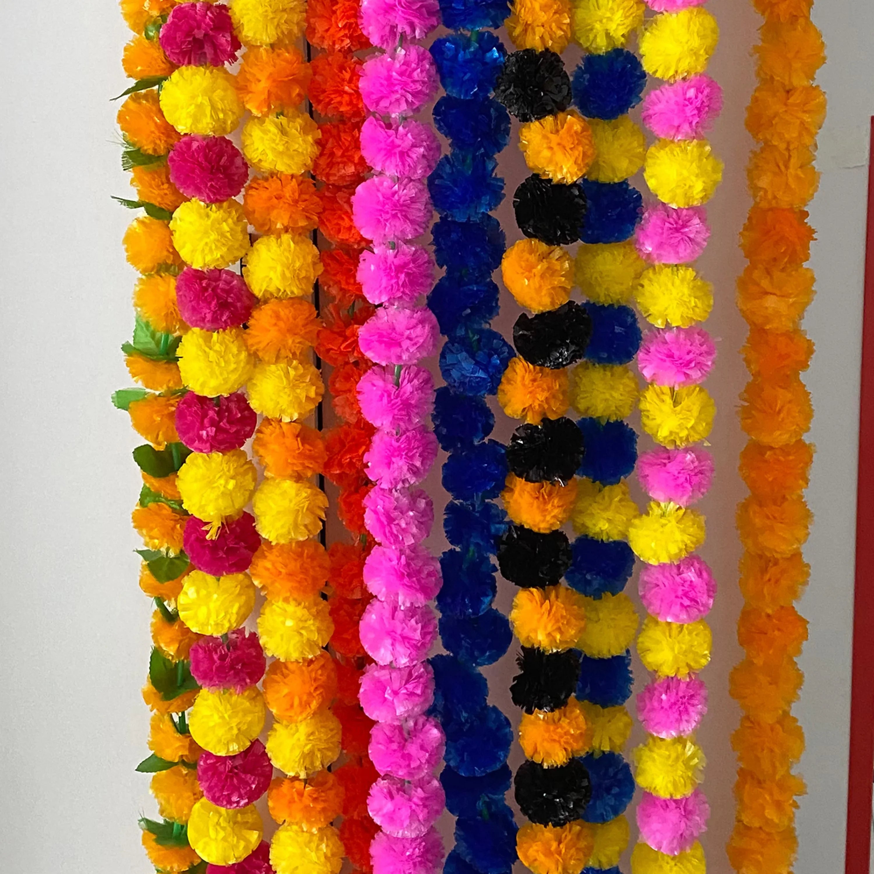 2 Pcs Marigold Flower Garland with бо Flowers for Diwali