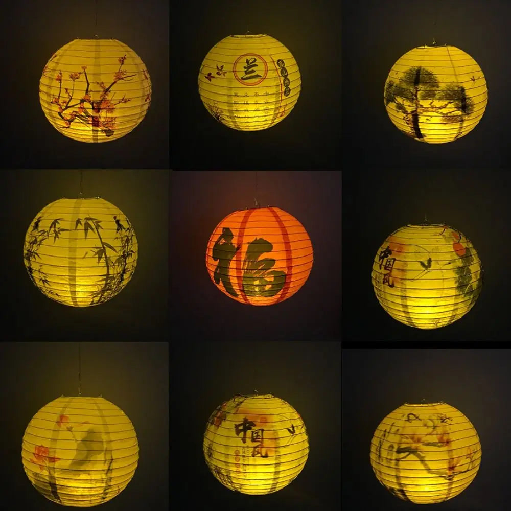 Diwali Lights Lamps Home Decoration Flower Lantern Round Lamp Lampshade Paper Lantern