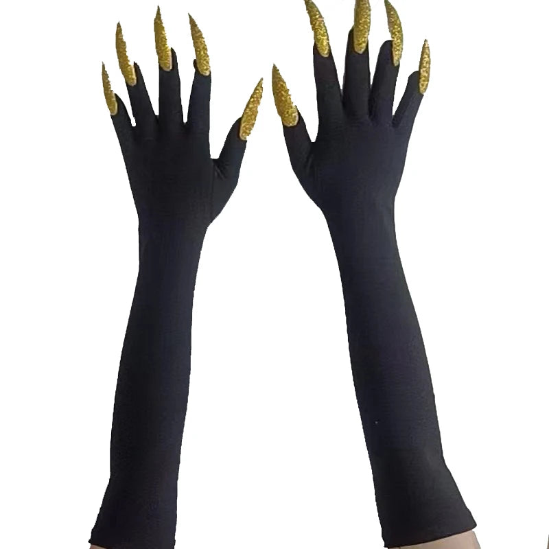 Cool Halloween gloves long ghost claw dress up gloves fashionable red long nails Cosplay Halloween funny gloves A529