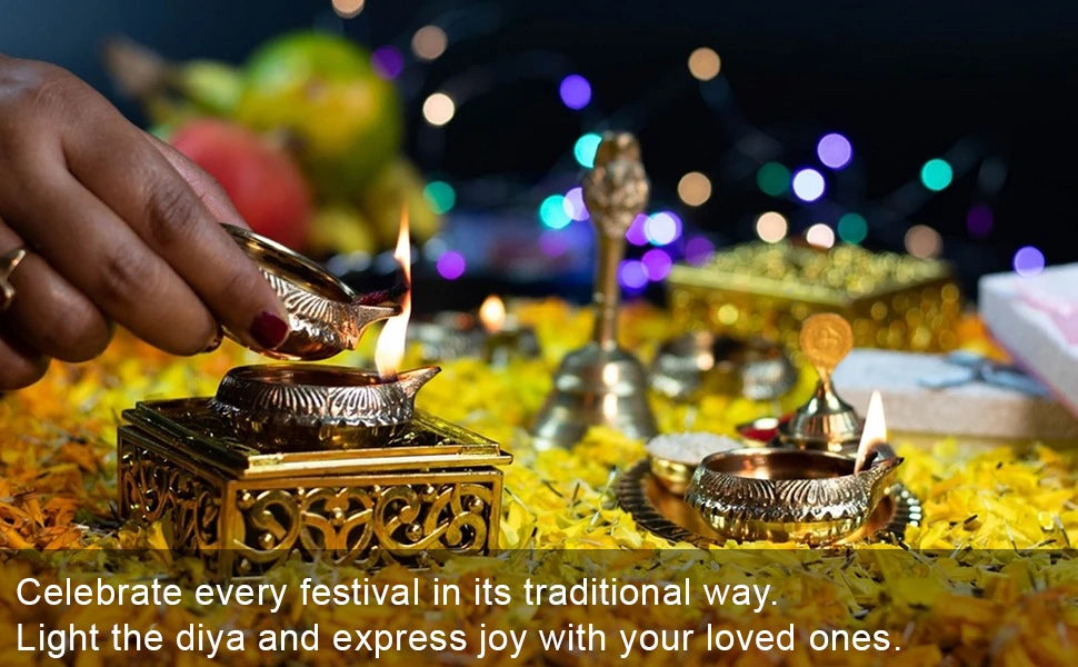 4-50Pcs Diwali Diya Lamp Brass Oil Lamp