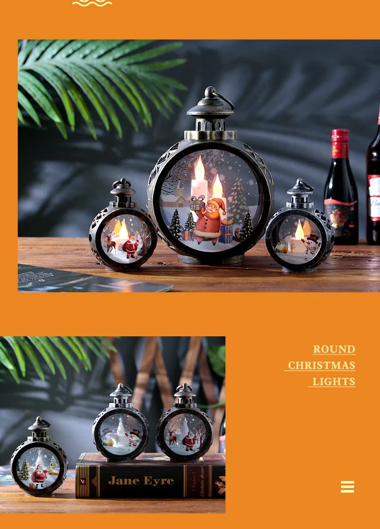 Christmas decorations retro night lights luminous gifts window ornaments desktop layout props atmosphere pendant desk decoration