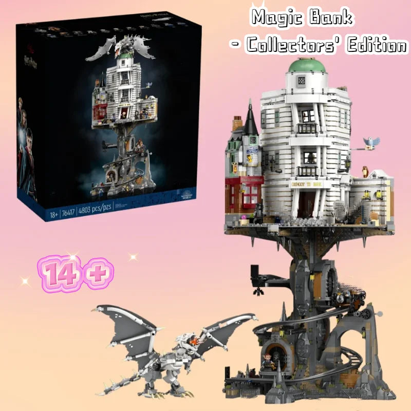 Christmas Promotion  4803pcs  FIT 76417 Gringotted Wizarding Bank Collectible Building Block Model Bricks Toys Birthday Gifts