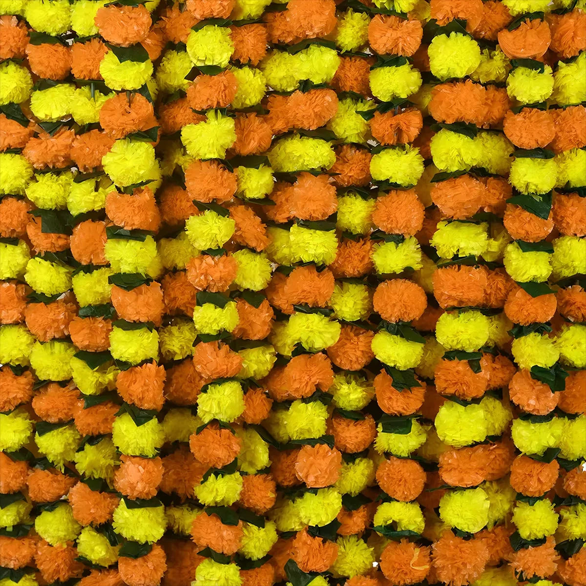 5-100PCS Marigold Flower Garlands for Decoration Artificial Flowers Diwali Indian Décor Pooja Day of The Dead Mexican Party