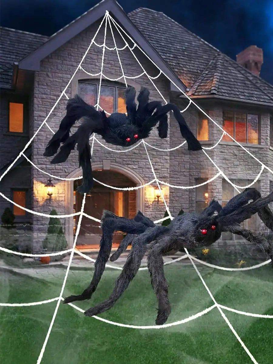 Halloween Decoration Outdoor Triangle Spider Web, Indoor Cleaning Home Yard Party Haunted House Garden Lawn Decorations