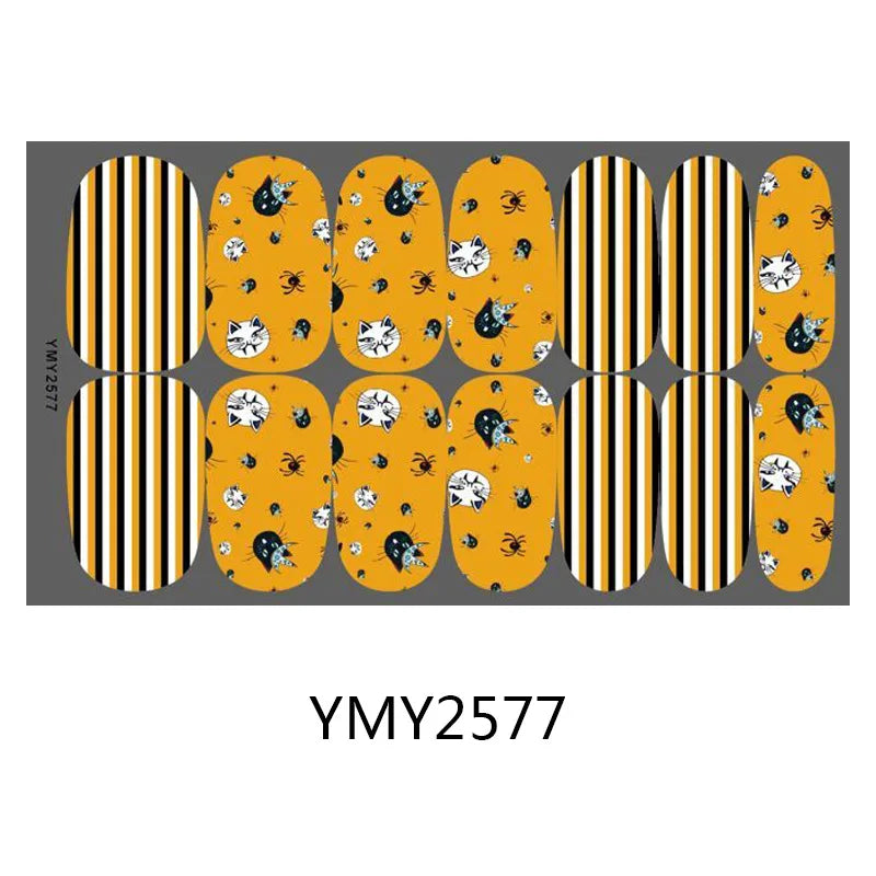 Baking Free Halloween Nail Stickers Full Sticker Fashion Nail Art Jewelry  Pumpkin Ghost Wholesale Applique Nail Sticker