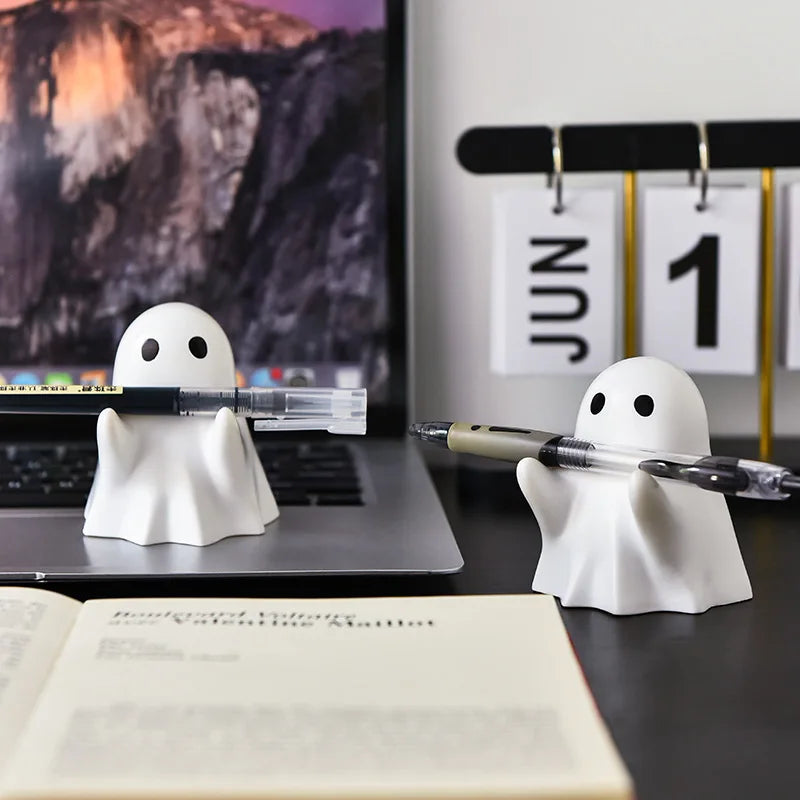 Halloween cute ghost ornament creative desktop decoration for friends birthday gift funny pen holder