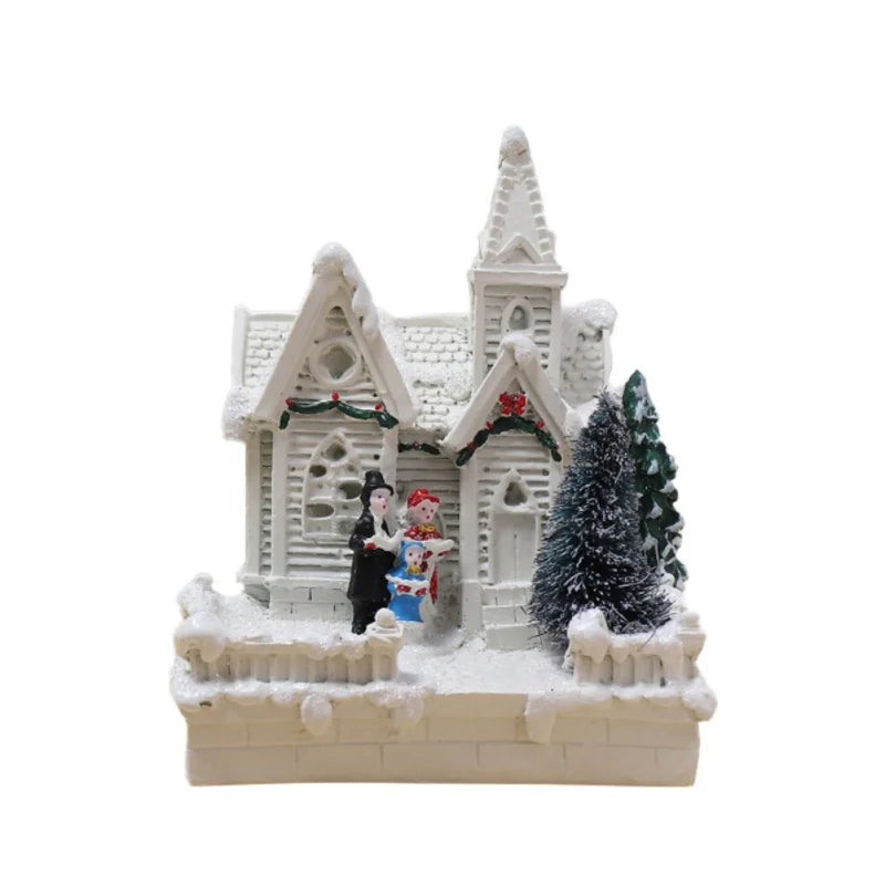 Christmas Light House Christmas Village Decoration For Home Xmas Gifts Christmas Ornaments New Year 2025 Natale Navidad Noel