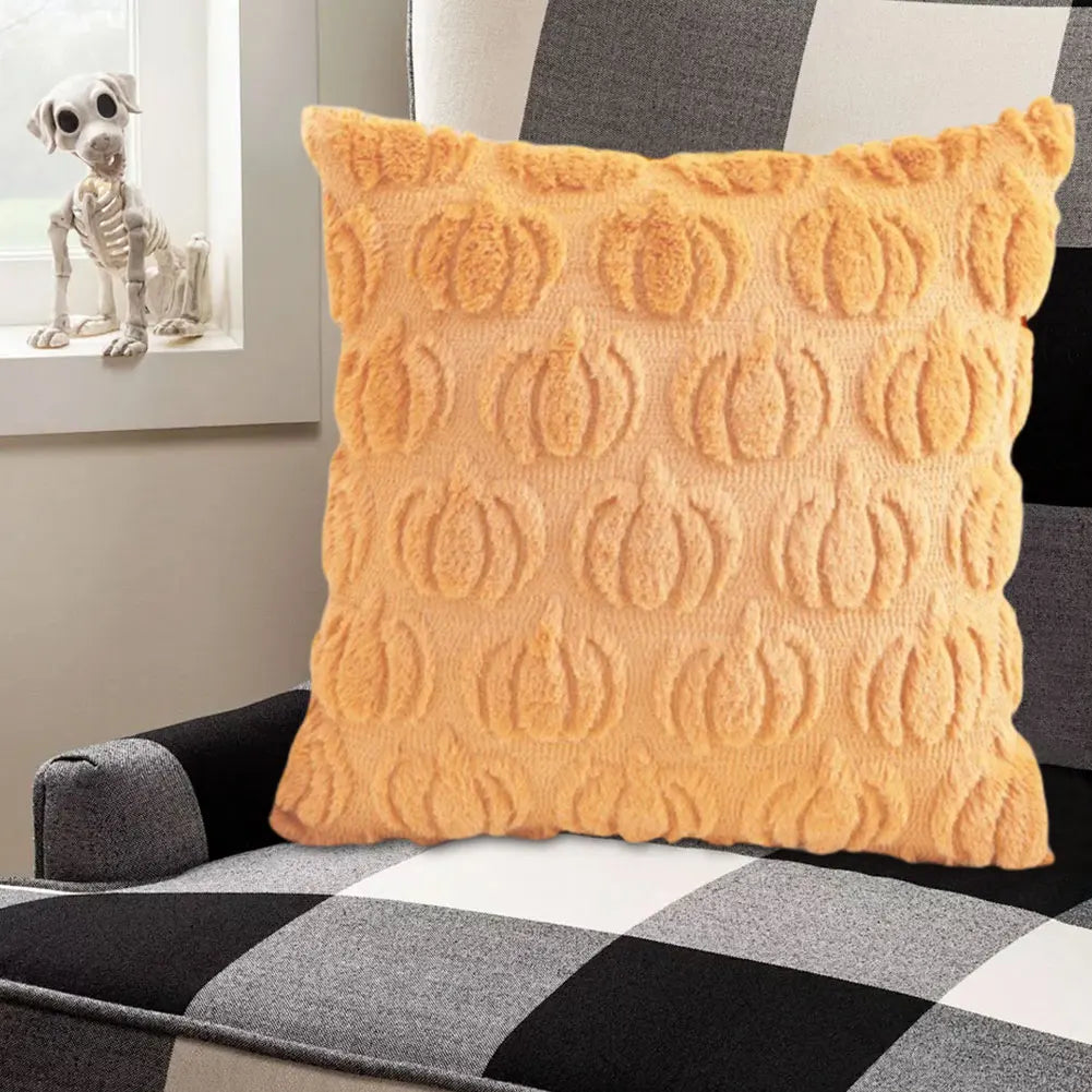 Halloween Linen Cushion Cover Trick or Treat Theme Pillowcase Cartoon Pumpkin Ghost Pillow Cover Halloween Party Home Decoration