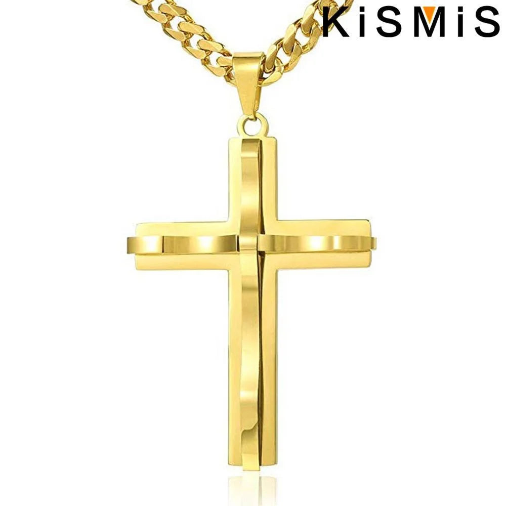 Men's Cross Pendant Necklace Fashion Hip-hop Jewelry Accessories Stylish Design Unique Gift for Him