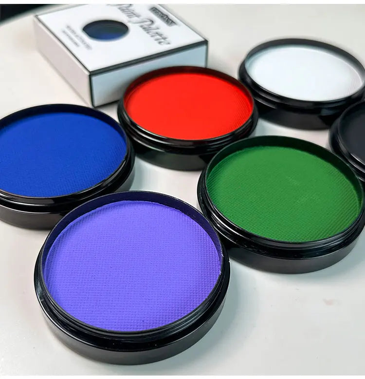 30g Water-Activated Body Makeup Face Paint Set 3-Piece with Brushes Mixing Palette for Halloween Christmas Costume Party Cosplay