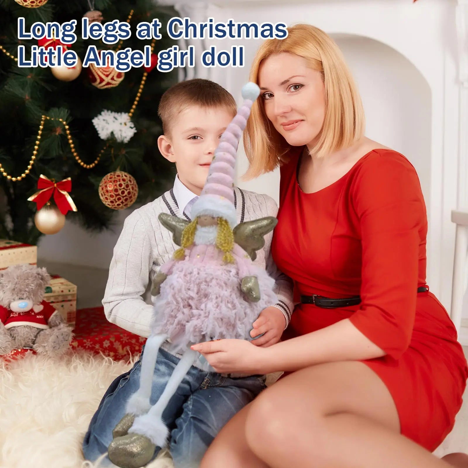 Christmas Little Angel Girl Doll Cartoon Princess High Hat Doll Window Display Long Leg Christmas Doll Suministros NavideñOs