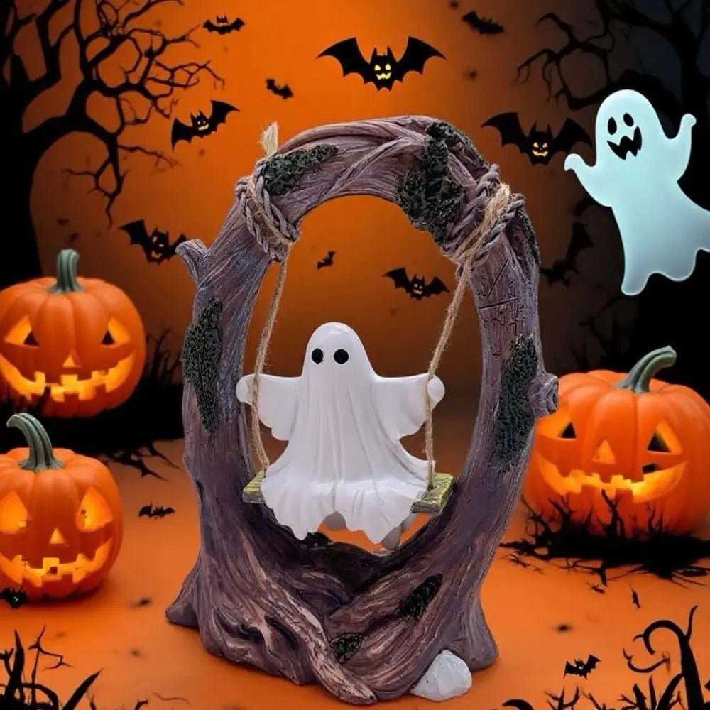 Halloween Themed Halloween Swing Ghost Ornament Handicraft Model Spooky Ghosts Decor Collectible Statue