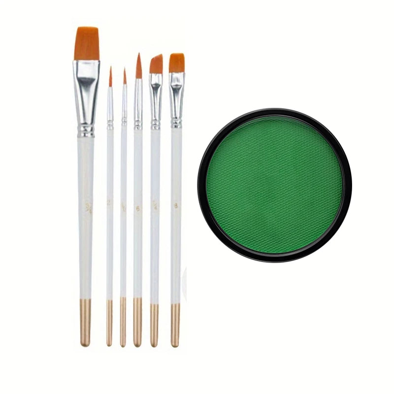 30g Water-Activated Body Makeup Face Paint Set 3-Piece with Brushes Mixing Palette for Halloween Christmas Costume Party Cosplay